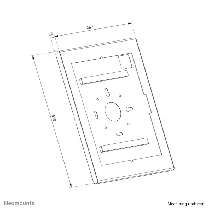 Obudowa tabletu Neomounts WL15-602BL1 — zamykana uniwersalna obudowa do ekranów 12,4–13 cali (31,5–33 cm), czarna