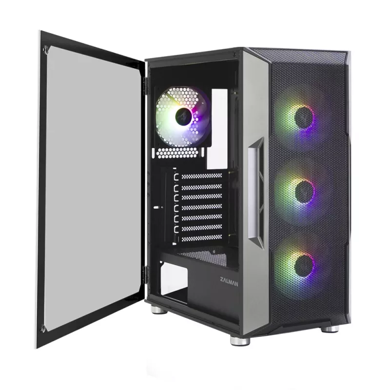 Zalman I3 Neo ATX Mid Tower PC Case Mesh front for efficient cooling Pre-installed fan 3 Midi Tower Czarny