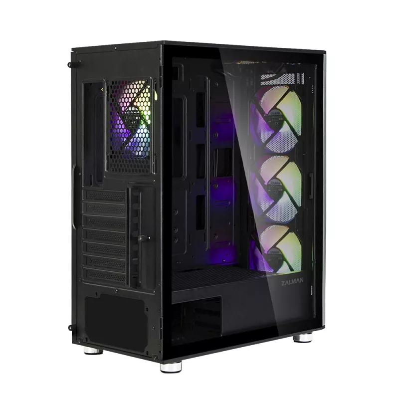 Zalman I3 Neo ATX Mid Tower PC Case Mesh front for efficient cooling Pre-installed fan 3 Midi Tower Czarny
