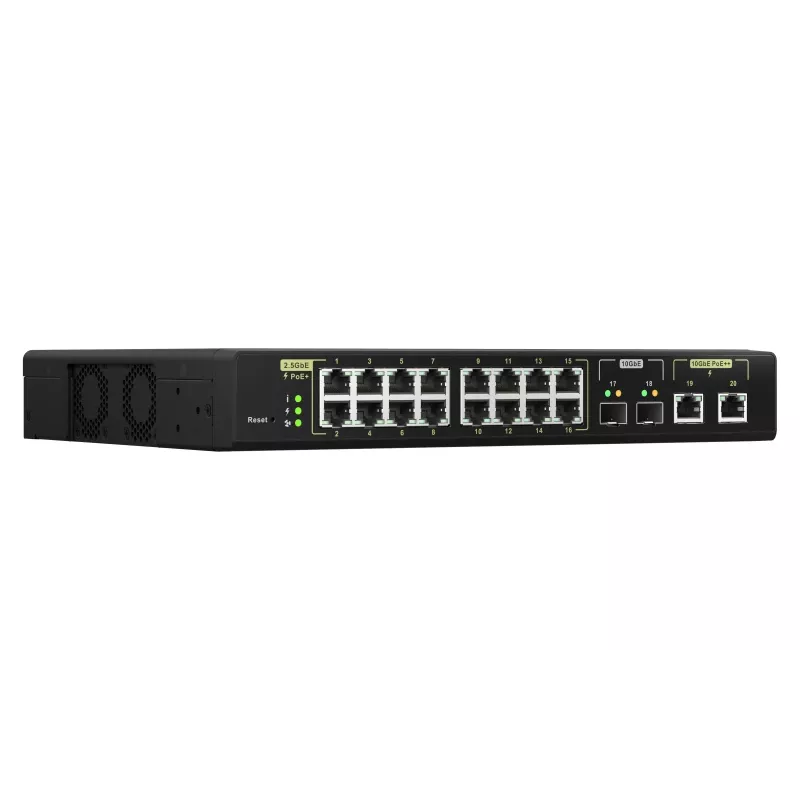 QNAP QSW-M2116P-2T2S przełącznik sieciowy Zarządzalny L2 2.5G Ethernet Power over Ethernet (PoE) Czarny