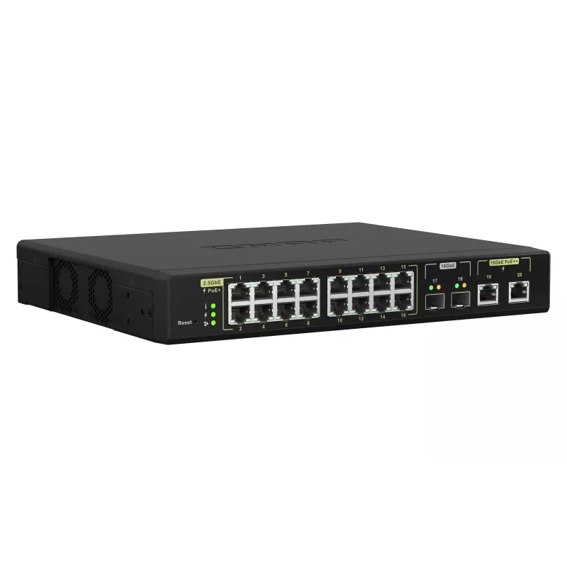 QNAP QSW-M2116P-2T2S przełącznik sieciowy Zarządzalny L2 2.5G Ethernet Power over Ethernet (PoE) Czarny