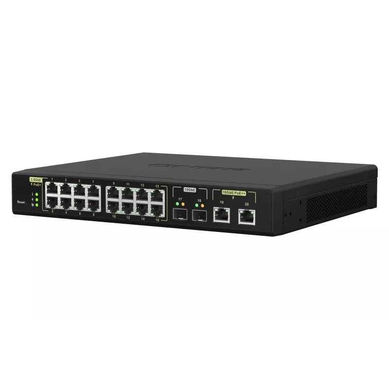 QNAP QSW-M2116P-2T2S przełącznik sieciowy Zarządzalny L2 2.5G Ethernet Power over Ethernet (PoE) Czarny