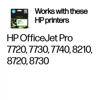 HP 953XL High Yield cyjan Oryginalnyna kaseta z tuszem, cyjan, 1 szt., 1450 stron