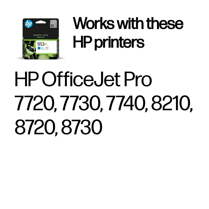 HP 953XL High Yield cyjan Oryginalnyna kaseta z tuszem, cyjan, 1 szt., 1450 stron