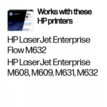 HP 37X High Yield Czarny Oryginalny LaserJet kaseta z tonerem, 25000 stron, Czarny, 1 szt.