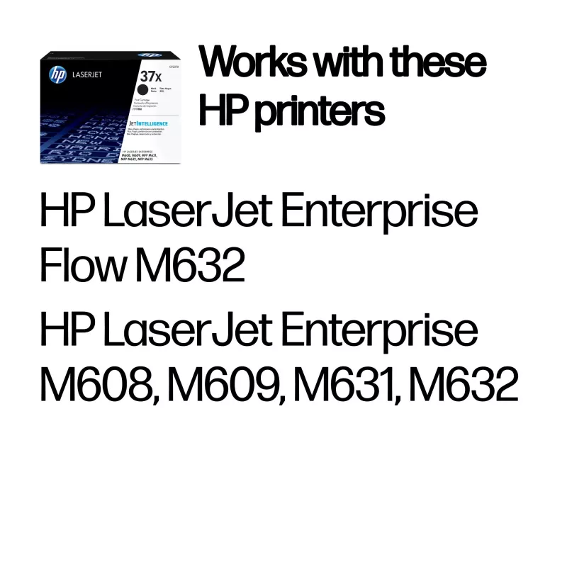 HP 37X High Yield Czarny Oryginalny LaserJet kaseta z tonerem, 25000 stron, Czarny, 1 szt.