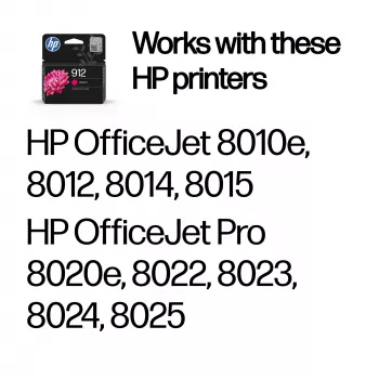 HP 912 magenta Oryginalnyna kaseta z atramentem, magenta, 1 szt., 315 stron