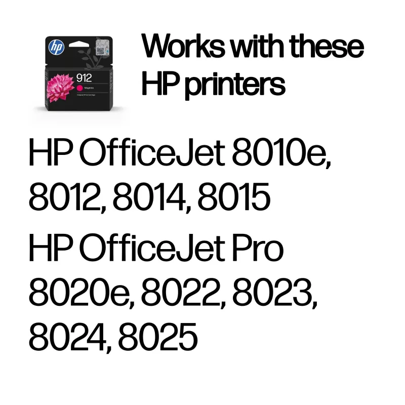 HP 912 magenta Oryginalnyna kaseta z atramentem, magenta, 1 szt., 315 stron