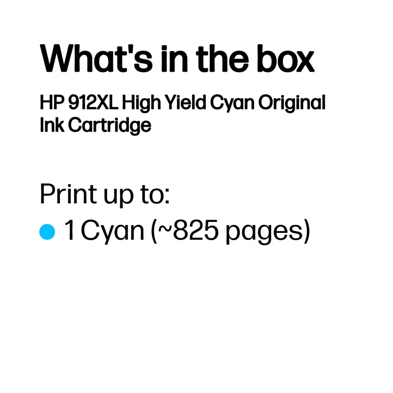 HP 912XL High Yield cyjan Oryginalny wkład atramentowy, cyjan, 1 szt., 700 stron