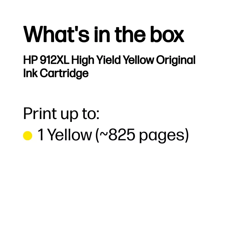 HP 912XL High Yield żółty Oryginalny wkład atramentowy, żółty, 1 szt., 700 stron