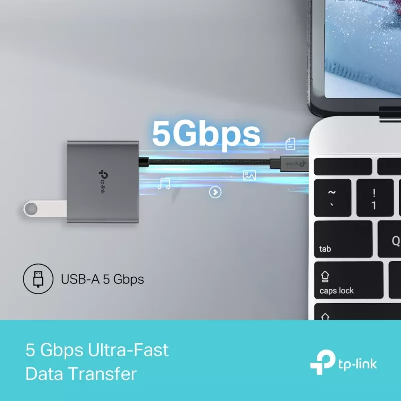 TP-Link UH3020C hub interfejsowy USB Type-C 5000 Mbit/s Szary