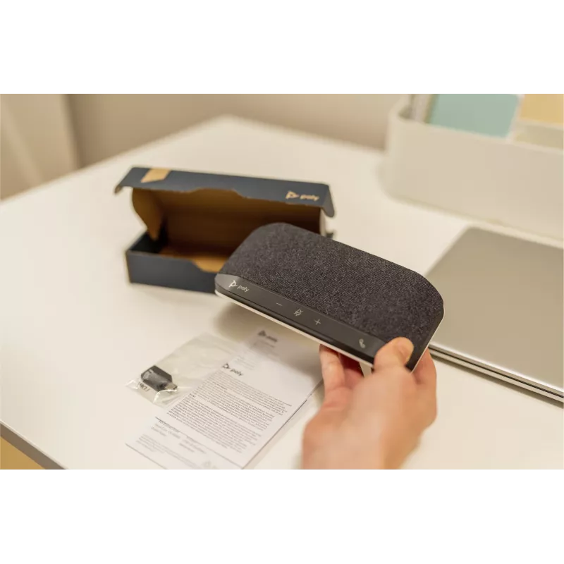 HP Poly Sync 10 USB-A USB-C głośnik konferencyjny, srebrny, Windows 10, Windows 11, MacOS, RoHS, Federal Communications Commission (FCC), CE, 182 mm, 89 mm