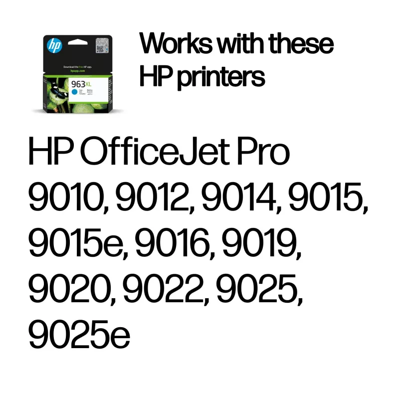 HP 963XL High Yield cyjan Oryginalny wkład atramentowy, cyjan, 1 szt., 1600 stron