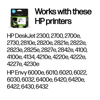 HP 305XL High Yield Czarny Oryginalny wkład atramentowy, czarny, 1 szt., 240 stron