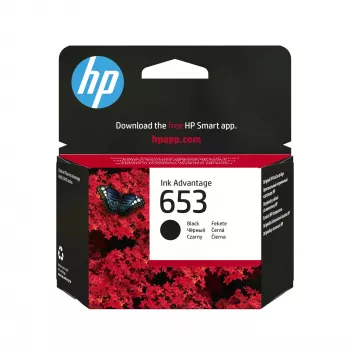 HP 653 Czarny oryginalny wkład atramentowy Ink Advantage, Czarny, 1 szt., 360 stron