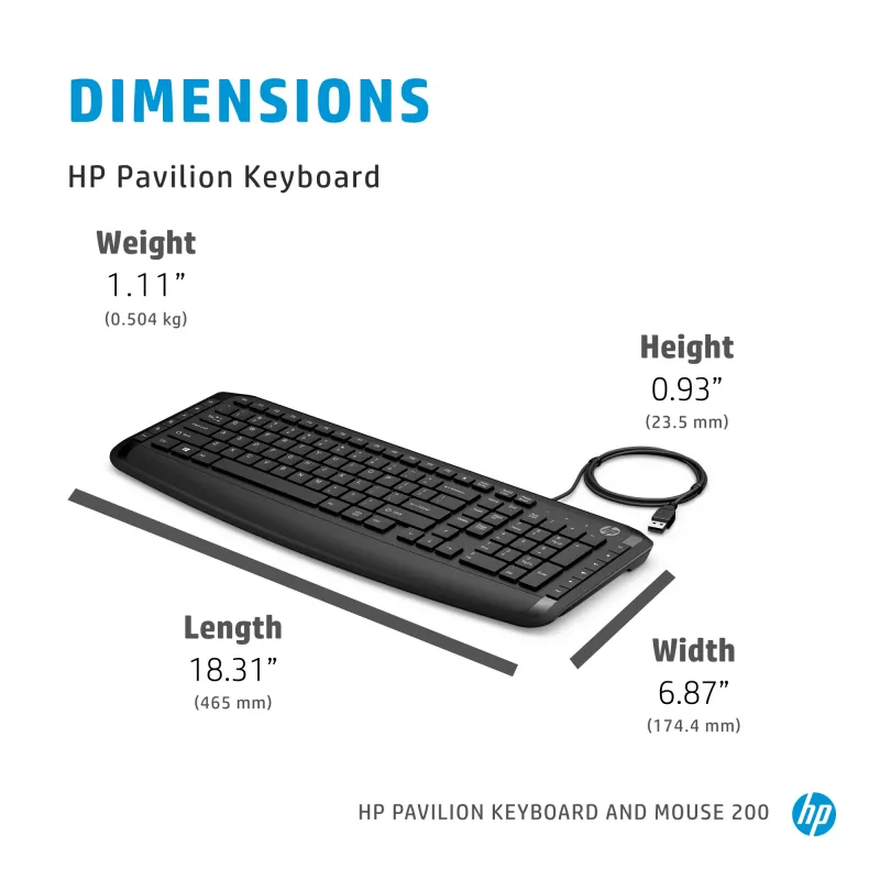 HP Pavilion klawiatura and mysz 200