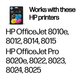 HP 912 4-pak Czarny/cyjan/magenta/Żółty Oryginalne wkłady atramentowe