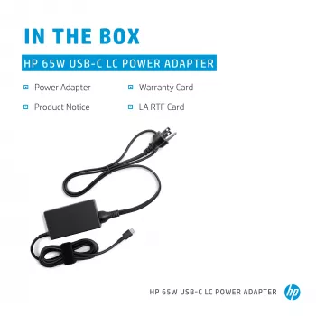 HP 65W USB-C LC zasilacz Laptop Indoor 65W Czarny