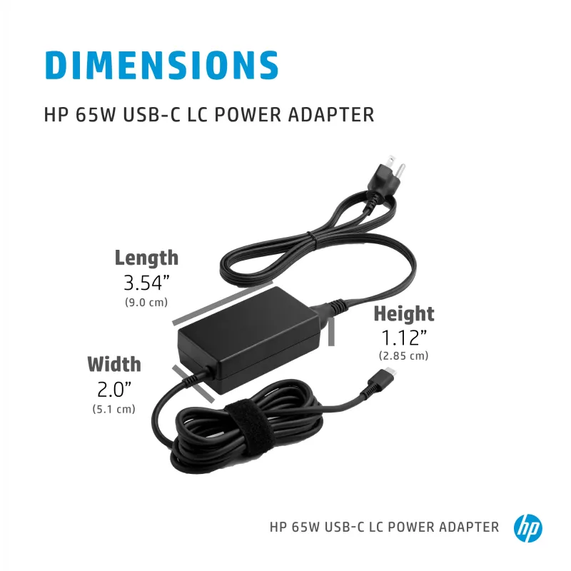 HP 65W USB-C LC zasilacz Laptop Indoor 65W Czarny