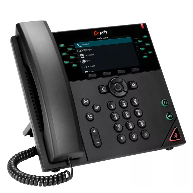 HP Poly VVX 450 12-liniowy telefon IP z obsługą PoE, telefon IP, czarny, słuchawka przewodowa, 12 linii, LCD, 10,9 cm (4,3 cala)