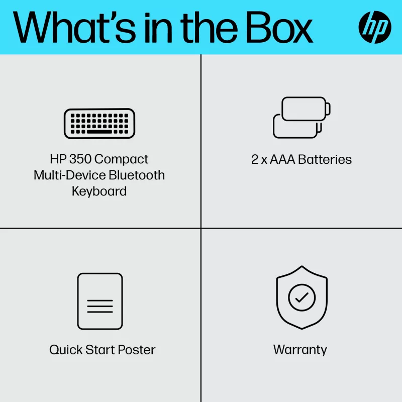 HP 350 Kompaktowa wielourządzeniowa klawiatura Bluetooth