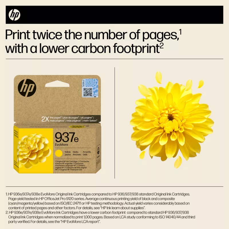 HP 937e EvoMore żółty Oryginalnyny wkład atramentowy