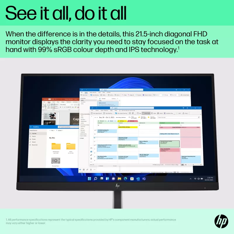 Monitor HP E-Series E22 G5 FHD, cal 54,6 cm (21,5 inch), Full HD, LCD, 5 ms