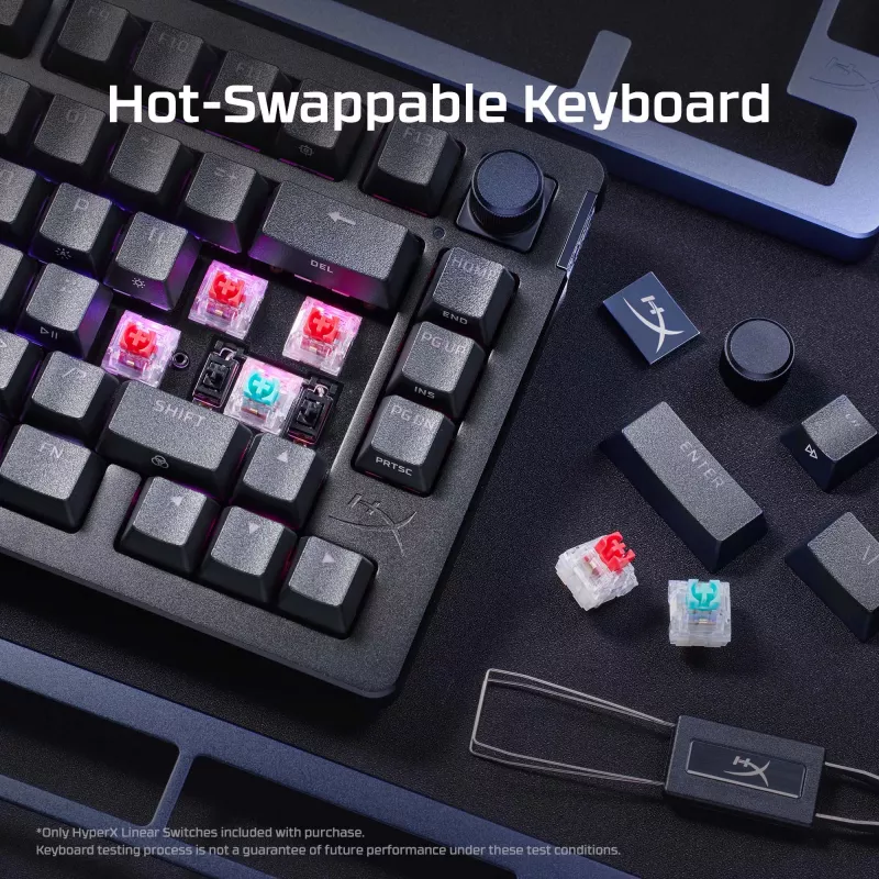 Mechaniczna klawiatura gamingowa Kingston (HyperX) Alloy Rise 75 — kompaktowy układ 75%, przewodowa, model 7G7A4AA#ABD