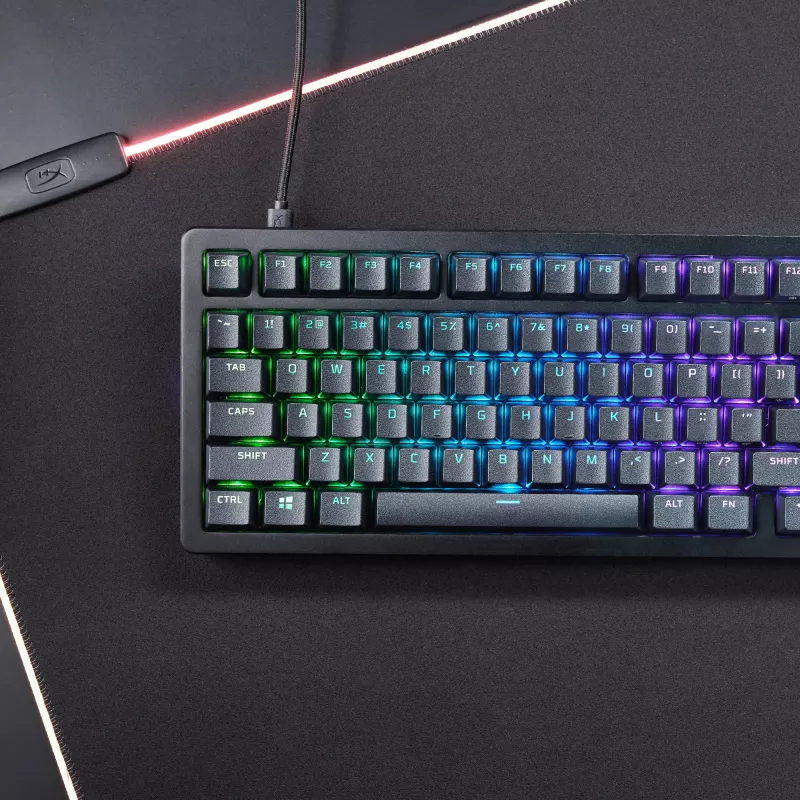 Mechaniczna klawiatura gamingowa Kingston (HyperX) Alloy Rise 75 — kompaktowy układ 75%, przewodowa, model 7G7A4AA#ABD
