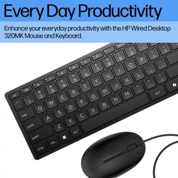 Przewodowy zestaw klawiatury i myszy HP Desktop 320MK