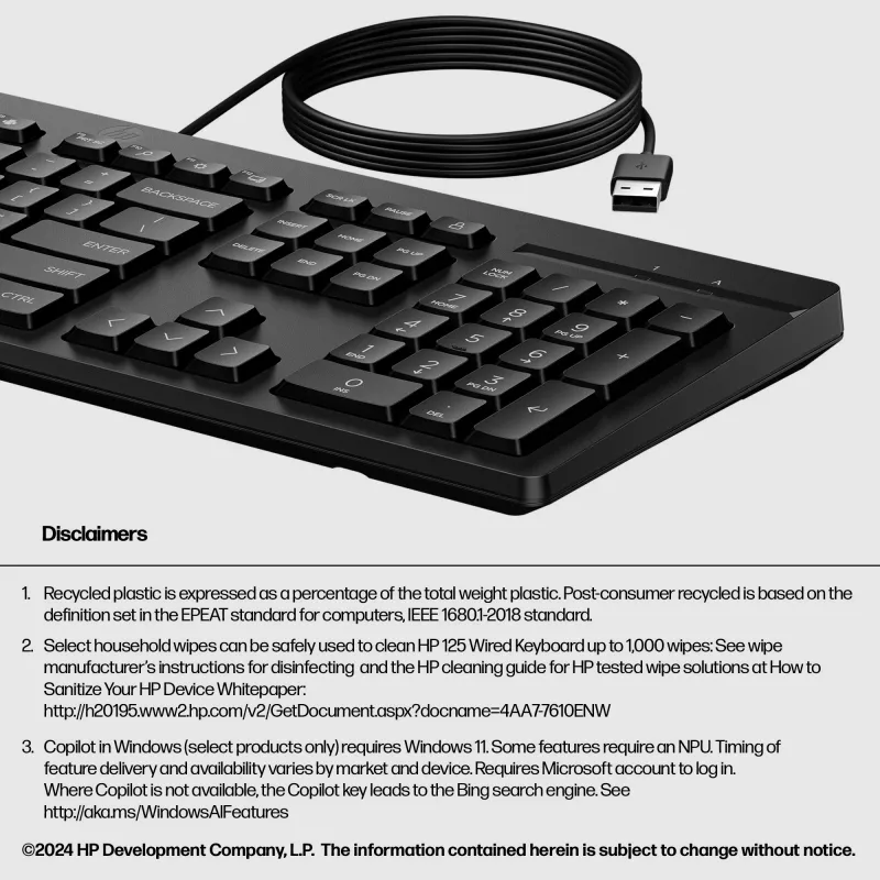 HP 125 Wired klawiatura