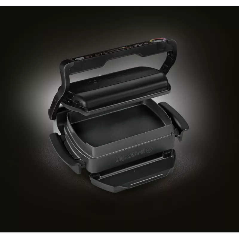 Grill kontaktowy Tefal GC7148 — 2000 W, obudowa ze stali nierdzewnej, prostokątny, regulowany termostat, powierzchnia górna rusztowa, 365×365×175 mm
