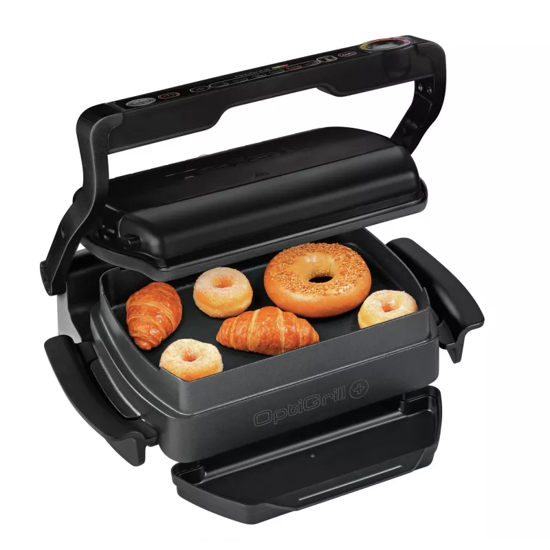 Grill kontaktowy Tefal GC7148 — 2000 W, obudowa ze stali nierdzewnej, prostokątny, regulowany termostat, powierzchnia górna rusztowa, 365×365×175 mm