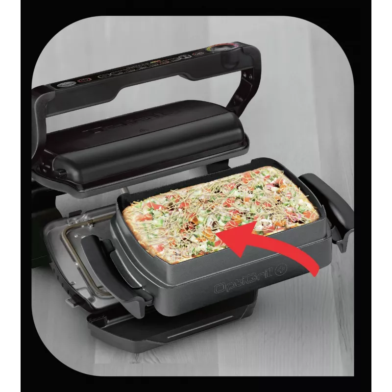 Grill kontaktowy Tefal GC7148 — 2000 W, obudowa ze stali nierdzewnej, prostokątny, regulowany termostat, powierzchnia górna rusztowa, 365×365×175 mm