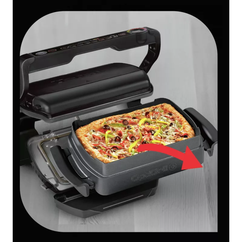 Grill kontaktowy Tefal GC7148 — 2000 W, obudowa ze stali nierdzewnej, prostokątny, regulowany termostat, powierzchnia górna rusztowa, 365×365×175 mm