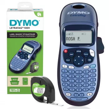 DYMO LetraTag LT-100H Handheld Label Maker | ABC klawiatura Label Printer z Easy-to-Use13 Character LCD Screen | for Home or Office | niebieski