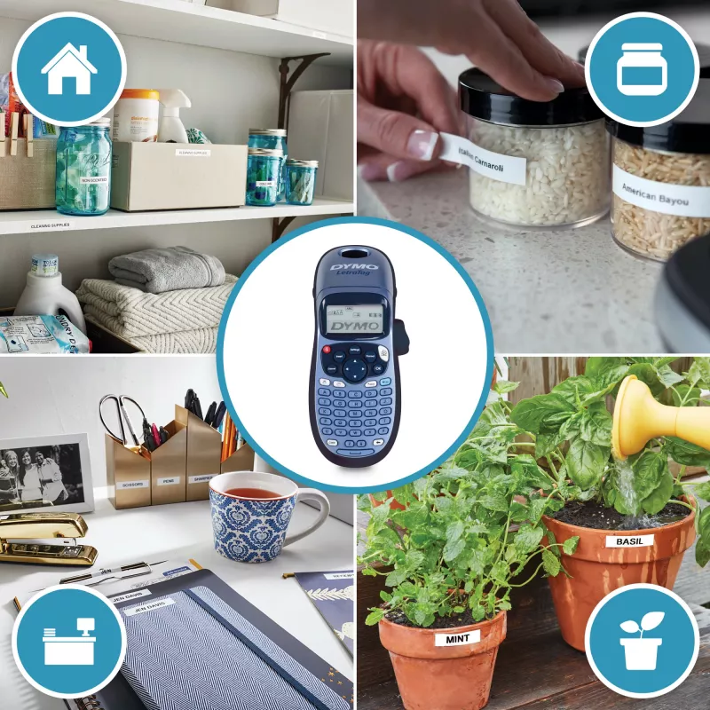DYMO LetraTag LT-100H Handheld Label Maker | ABC klawiatura Label Printer z Easy-to-Use13 Character LCD Screen | for Home or Office | niebieski