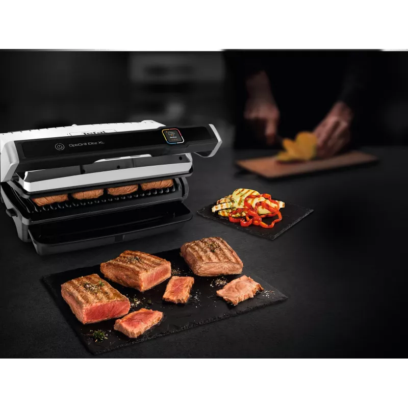 Grill kontaktowy Tefal OptiGrill Elite XL GC760D — stal nierdzewna, powierzchnia 800 cm², 2200 W