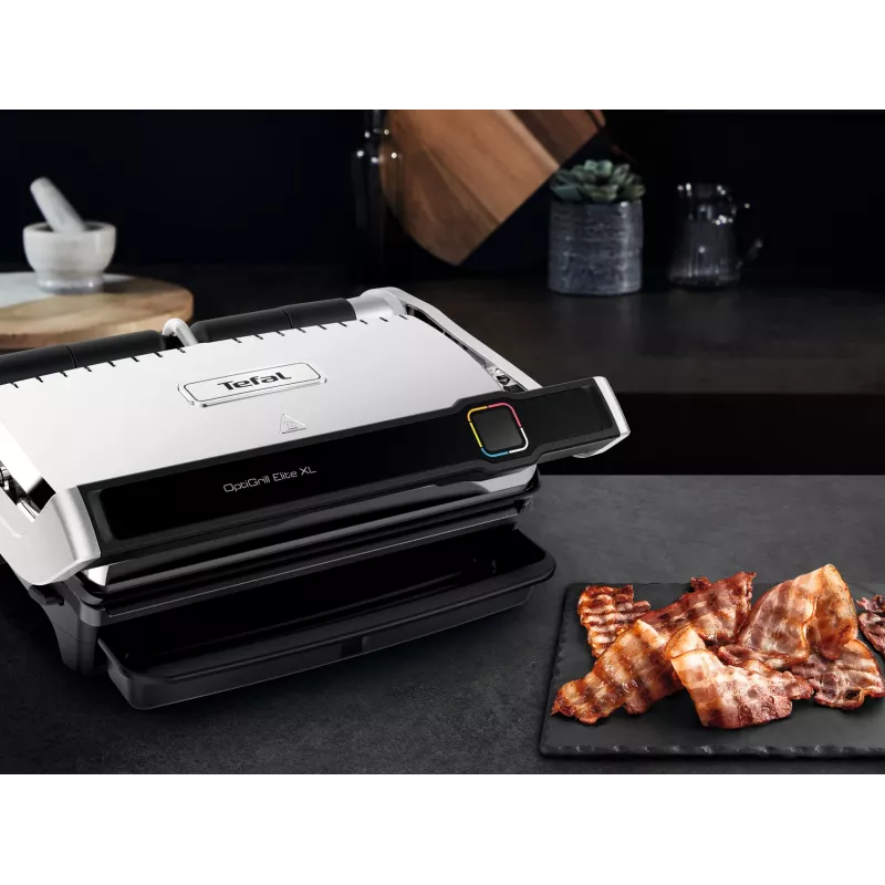 Grill kontaktowy Tefal OptiGrill Elite XL GC760D — stal nierdzewna, powierzchnia 800 cm², 2200 W