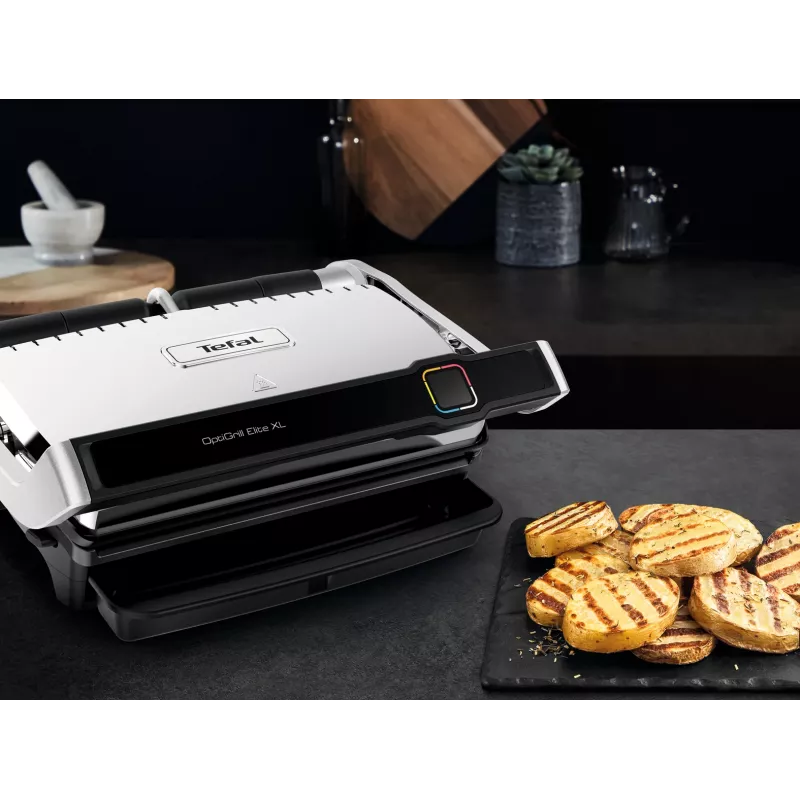 Grill kontaktowy Tefal OptiGrill Elite XL GC760D — stal nierdzewna, powierzchnia 800 cm², 2200 W