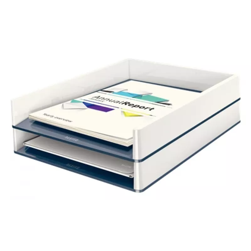 Leitz Letter Tray WOW Dual Colour, plastikowy, metaliczny, biały, A4, 267 mm, 336 mm, 49 mm