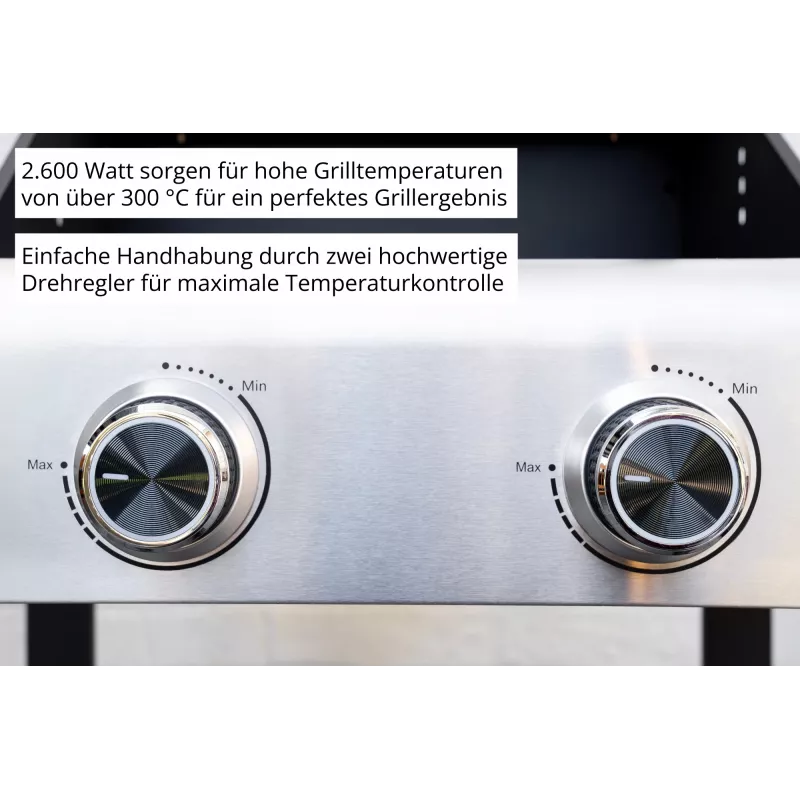 Unold 58595 Grill-Wagen BUDDY Electric Czarny, Stal nierdzewna 2600 W