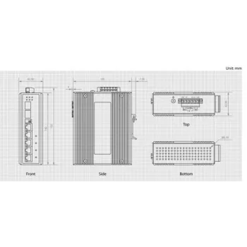 LevelOne 6-portowy przełącznik przemysłowy Gigabit, 1 x SFP, 1 x SFP/RJ45 Combo, -40°C do 75°C, montaż na szynie DIN