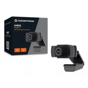 Kamerka internetowa Conceptronic AMDIS 1080P Full HD z mikrofonem, 2 MP, 1920 x 1080 pikseli, Full HD, 30 fps, 1280x720@30fps, 1920x1080@30fps, M-JPEG, YUV
