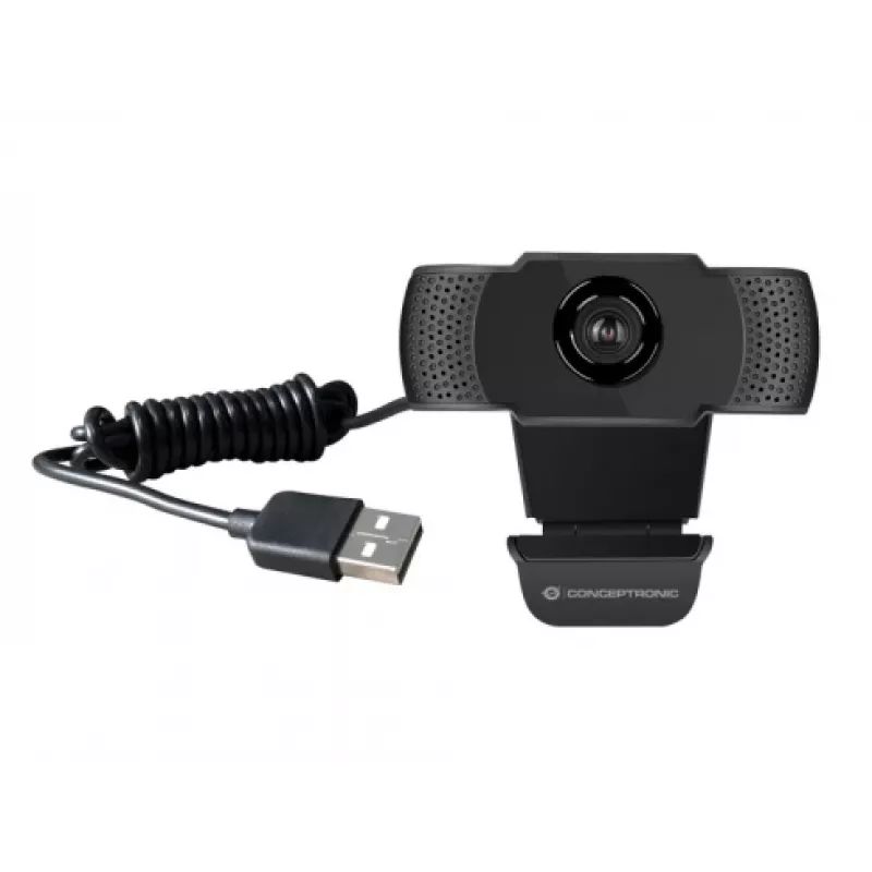 Kamerka internetowa Conceptronic AMDIS 1080P Full HD z mikrofonem, 2 MP, 1920 x 1080 pikseli, Full HD, 30 fps, 1280x720@30fps, 1920x1080@30fps, M-JPEG, YUV