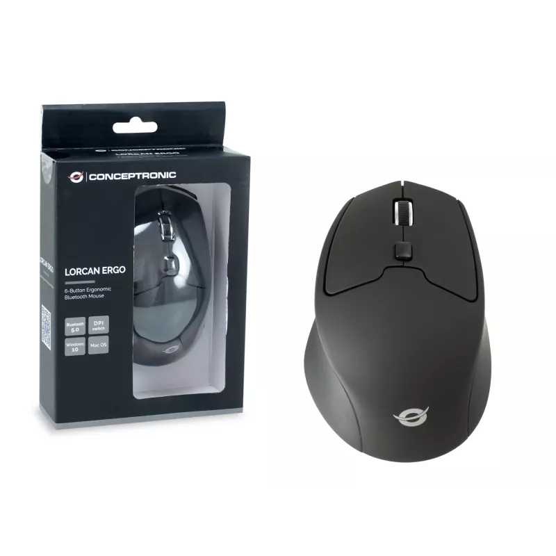 Conceptronic LORCAN02B Ergo mysz Biurowa Praworęczna Bluetooth Optyczna 1600 DPI