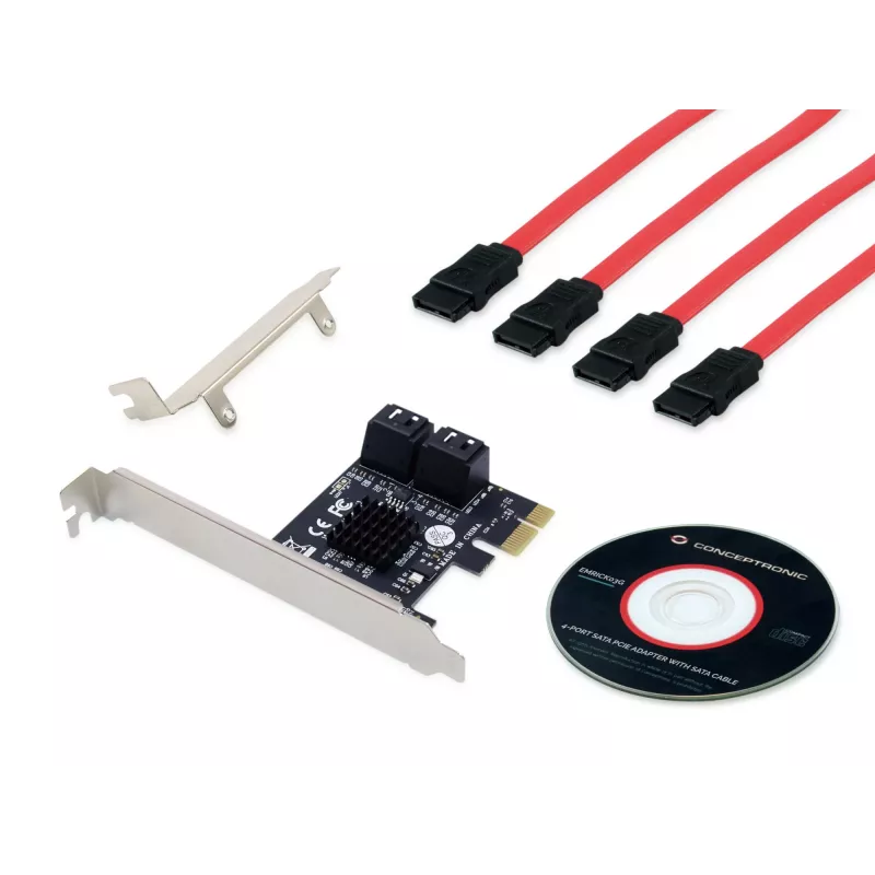 Conceptronic EMRICK 4-portowy adapter SATA PCIe z kablami SATA