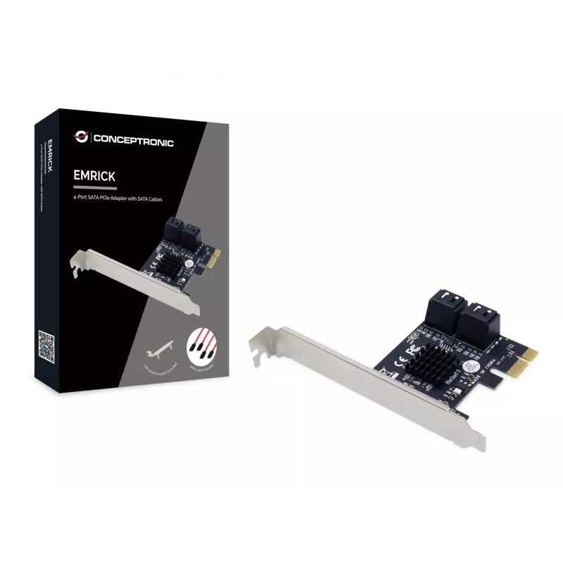 Conceptronic EMRICK 4-portowy adapter SATA PCIe z kablami SATA