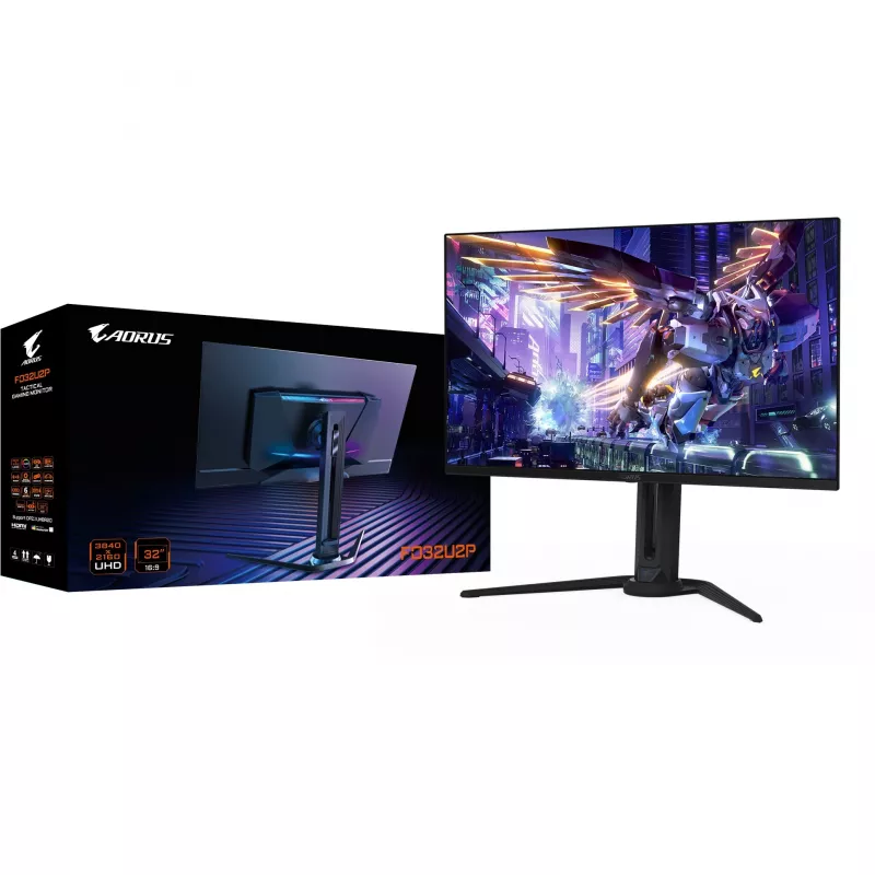 GIGABYTE AORUS FO32U2P 32” OLED Gaming Monitor - 3840 x 2160(UHD), 240Hz, 0.03ms, 250 cd/m2, KVM, FreeSync Premium Pro, DisplayHDR True Czarny 400, Displayport2.1