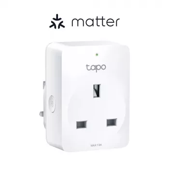 Inteligentna wtyczka TP‑Link Tapo Mini P110M — wewnętrzne inteligentne gniazdko Wi‑Fi/Bluetooth, 16 A, 100–240 V, 3680 W, białe